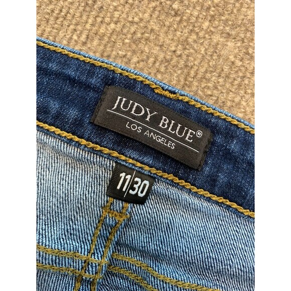Judy Blue Skinny Fit Jeans Womens 11/30 Distressed Stretch Whiskered Y2K Denim - Picture 7 of 9